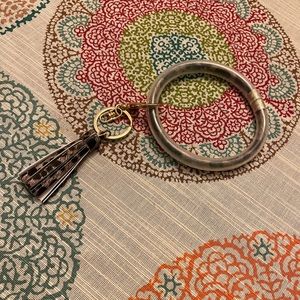 NWT GORGEOUS Leopard Print Tassel Key Ring Bracelet